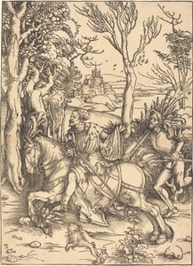 Riddaren till häst och Lansquenet av Albrecht Dürer