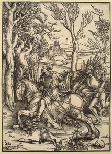 Riddaren till häst och landsknechten av Albrecht Dürer