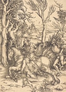 Riddaren till häst och Lansquenet, ca. 14961497. av Albrecht Dürer