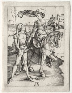 Lady Riding och Landsknecht av Albrecht Dürer