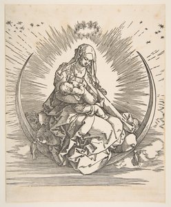 Madonnan på halvmånen, frontispice till The Life of the Virgin, ca. 1511. av Albrecht Dürer
