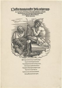 Sorgernas man hånad av en soldat av Albrecht Dürer