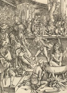 Sankt Johannes martyrskap, 1498. av Albrecht Dürer
