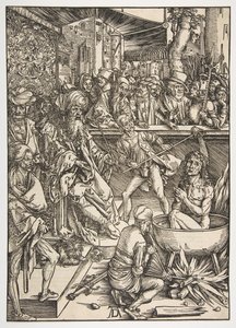 The Martyrdom of Saint John, från The Apocalypse, Latin Edition 1511, ca. 1496. av Albrecht Dürer