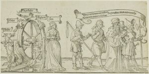 Michelfeldttapeten (Allegori om social orättvisa), första delen av tre av Albrecht Dürer