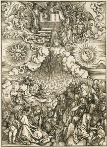Öppnandet av det femte och sjätte sigillet av Albrecht Dürer