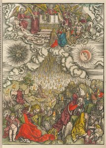 Öppnandet av det femte och sjätte sigillet av Albrecht Dürer