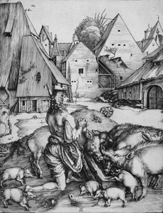 Den förlorade sonen bland svinen av Albrecht Dürer