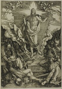 Uppståndelsen, från The Large Passion av Albrecht Dürer