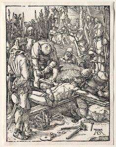 Den lilla passionen: Kristus som spikas på korset, 1509-1511. av Albrecht Dürer