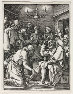 Den lilla passionen: Kristus tvättar Peters fötter av Albrecht Dürer