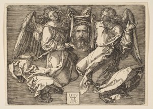 Sudarium som visas av två änglar, 1513. av Albrecht Dürer