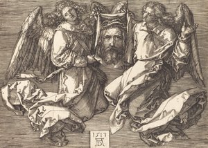 Sudarium som hålls av två änglar, 1513. av Albrecht Dürer