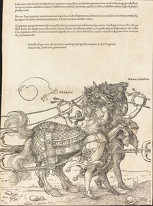 Maximilian I:s triumfvagn (Den stora triumfvagnen) [skylt 7 av 8] av Albrecht Dürer