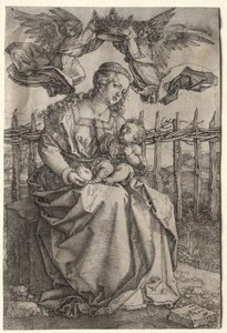 Jungfrun krönt av två änglar av Albrecht Dürer
