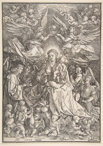 Jungfru Maria omgiven av många änglar av Albrecht Dürer