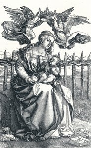 Jungfrun och barnet kröntes av två änglar, 1518, 1906 av Albrecht Dürer