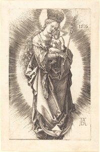 Jungfrun och barnet på en halvmåne med en spira och en stjärnkrona av Albrecht Dürer
