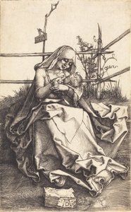 Jungfrun och barnet på en gräsbevuxen bänk, 1503. av Albrecht Dürer