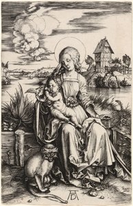 Jungfru Maria med barnet och apan av Albrecht Dürer