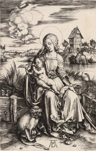 Jungfrun och barnet med apan, ca. 1498. av Albrecht Dürer