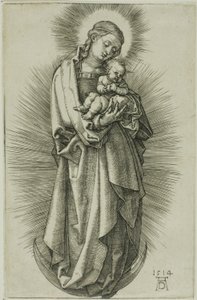 Jungfrun på halvmånen med ett diadem av Albrecht Dürer