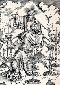 Visionen om de sju ljusstakarna, 1498 1906. av Albrecht Dürer