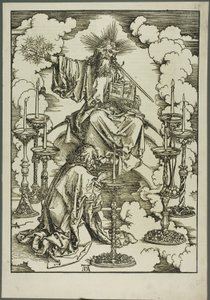 Visionen om de sju ljusstakarna, från Apokalypsen av Albrecht Dürer