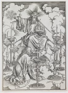 The Vision of the Seven Candlesticks, från serien "The Apocalypse" av Albrecht Dürer