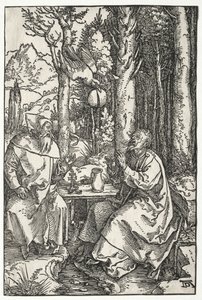 St Anthonys besök hos St. Paul Eremiten av Albrecht Dürer