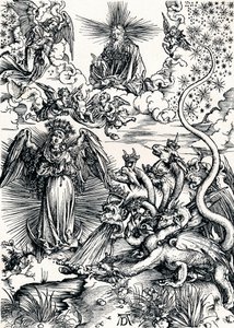 Kvinnan klädd med solen och den sjuhövdade draken, 1498 1906 av Albrecht Dürer
