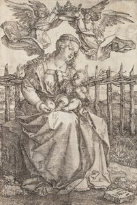 Jungfru Maria krönt av två änglar, 1518 av Albrecht Dürer