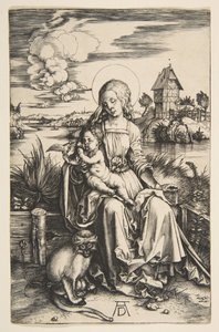 Jungfru och barn med apan, ca. 1498. av Albrecht Dürer