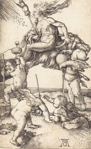 Häxa som rider på en get, ca. 15001501. av Albrecht Dürer