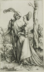 Ungt par hotas av döden (Promenade) av Albrecht Dürer