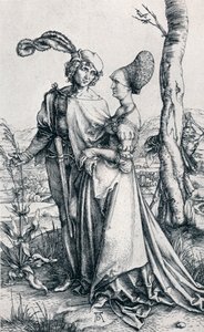 Ungt par hotat av döden eller "Promenaden, 1495, 1906" av Albrecht Dürer
