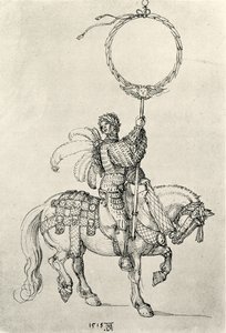 Ung ryttare som kranshållare av Albrecht Dürer