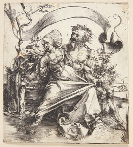 Ung kvinna attackerad av döden av Albrecht Dürer