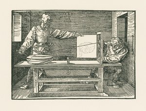 En man som drar en luta av Albrecht Dürer or Duerer