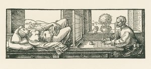 En man som ritar en liggande kvinna av Albrecht Dürer or Duerer