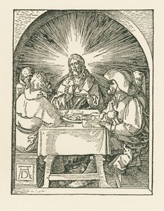 Kristus och lärjungarna vid Emmaus, ca 1510 (träsnitt) av Albrecht Dürer or Duerer
