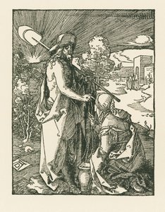 Kristus uppenbarar sig för Maria Magdalena - Noli Me Tangere, ca 1510 (träsnitt) av Albrecht Dürer or Duerer