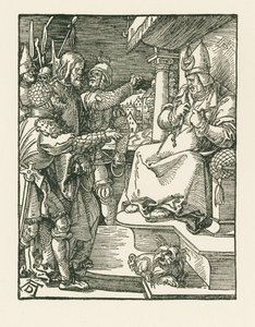 Kristus inför Kajafas, ca 1508-09 (träsnitt) av Albrecht Dürer or Duerer