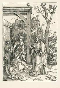 Kristus tar avsked av sin mor, ca 1504 (träsnitt) av Albrecht Dürer or Duerer
