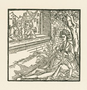 Delila klipper av Simsons hår av Albrecht Dürer or Duerer