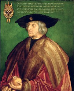 Kejsar Maximilian I (olja på panel) av Albrecht Dürer