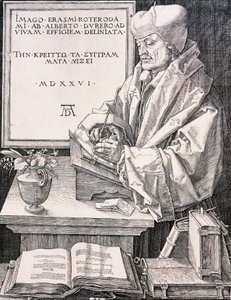 Erasmus av Rotterdam (Rotterdam 1466-1469 - Basel 1536), humanist och teolog av Albrecht Dürer