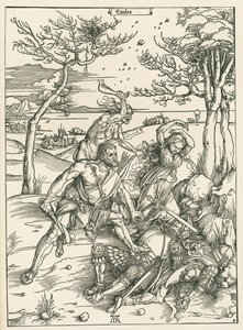 Ercules, ca 1496 (träsnitt) av Albrecht Dürer or Duerer