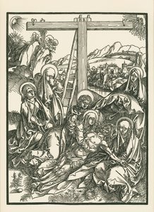 Klagovisa över Kristus, ca 1500 (träsnitt) av Albrecht Dürer or Duerer