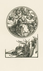 Madonna i en cirkel, ca 1514 (träsnitt) av Albrecht Dürer or Duerer